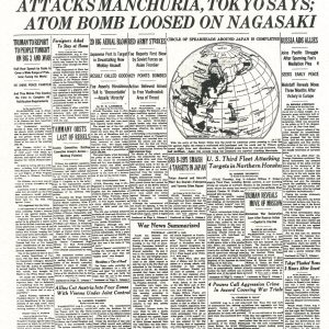 BOCKCAR C-15 CREW SIGNED NEW YORK TIMES FRONT PAGE PSA DNA AB13912 X3
