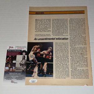 Thomas Hearns The Hitman signed Magazine Page Boxing Champ autographed 4 JSA