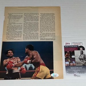 Roberto Duran signed Magazine Page Boxing Champ autographed 5 JSA