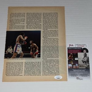 Roberto Duran signed Magazine Page Boxing Champ autographed 4 JSA