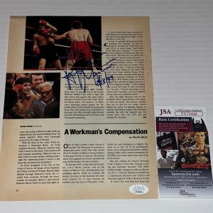 Ray Mancini Boom Boom signed Magazine Page Boxing Champ autographed 3 JSA
