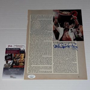 Michael Spinks Jinx signed Magazine Page Boxing Champ autographed 3 JSA