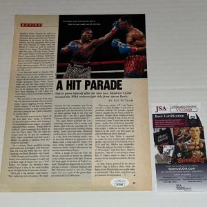 Meldrick Taylor signed Magazine Page Boxing Champ autographed JSA
