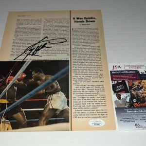 Larry Holmes Heavyweight Champ signed Boxing Magazine Page autographed 11 JSA