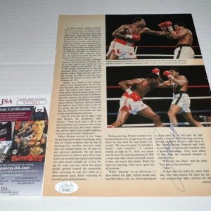 Larry Holmes Heavyweight Champ signed Boxing Magazine Page autographed 2 JSA