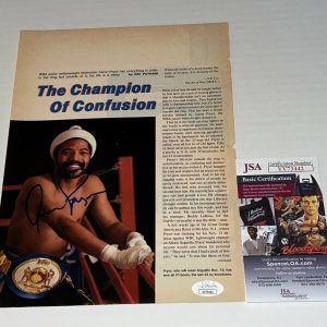 Aaron Pryor The Hawk signed Magazine Page Welterweight Champ autographed 2 JSA