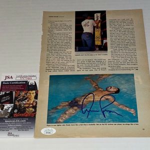 Aaron Pryor The Hawk signed Magazine Page Welterweight Champ autographed JSA
