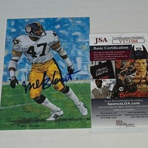 Mel Blount Pittsburgh Steelers signed Goal Line Art Card GLAC autographed JSA
