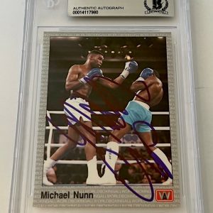 Michael Nunn Boxing signed 1991 All World #29 Card autographed Beckett Slabbed 3