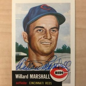 WILLARD MARSHALL CINCINNATI REDS SIGNED DECEASED TOPPS ARCHIVES CARD #95 W/COA
