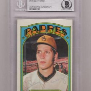 1972 TOPPS CLAY KIRBY SIGNED CARD BECKETT AUTHENTIC AUTOGRAPH
