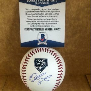 BRANDON LOWE RAYS SIGNED AUTO 20TH ANNIVERSARY RAYS BASEBALL BECKETT X19457