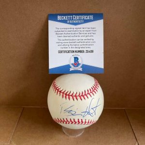 BRIANT HUNTER HOUSTON ASTROS SIGNED AUTOGRAPHED A.L. BASEBALL BECKETT Z51439