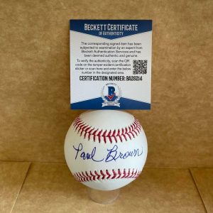 PAUL BROWN PHILADELPHIA PHILLIES SIGNED AUTOGRAPHED M.L. BASEBALL BAS BA26214