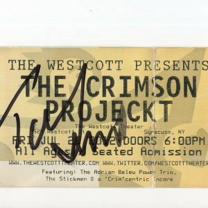 TONY LEVIN HAND SIGND CRIMSON PROJECKT 2012 TICKET STUB+COA KING CRIMSON
Opens in a new window or tab