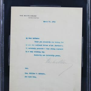 Woodrow Wilson Signed 7x8.75 1914 Letter On White House Letterhead BAS Slab 2
Opens in a new window or tab