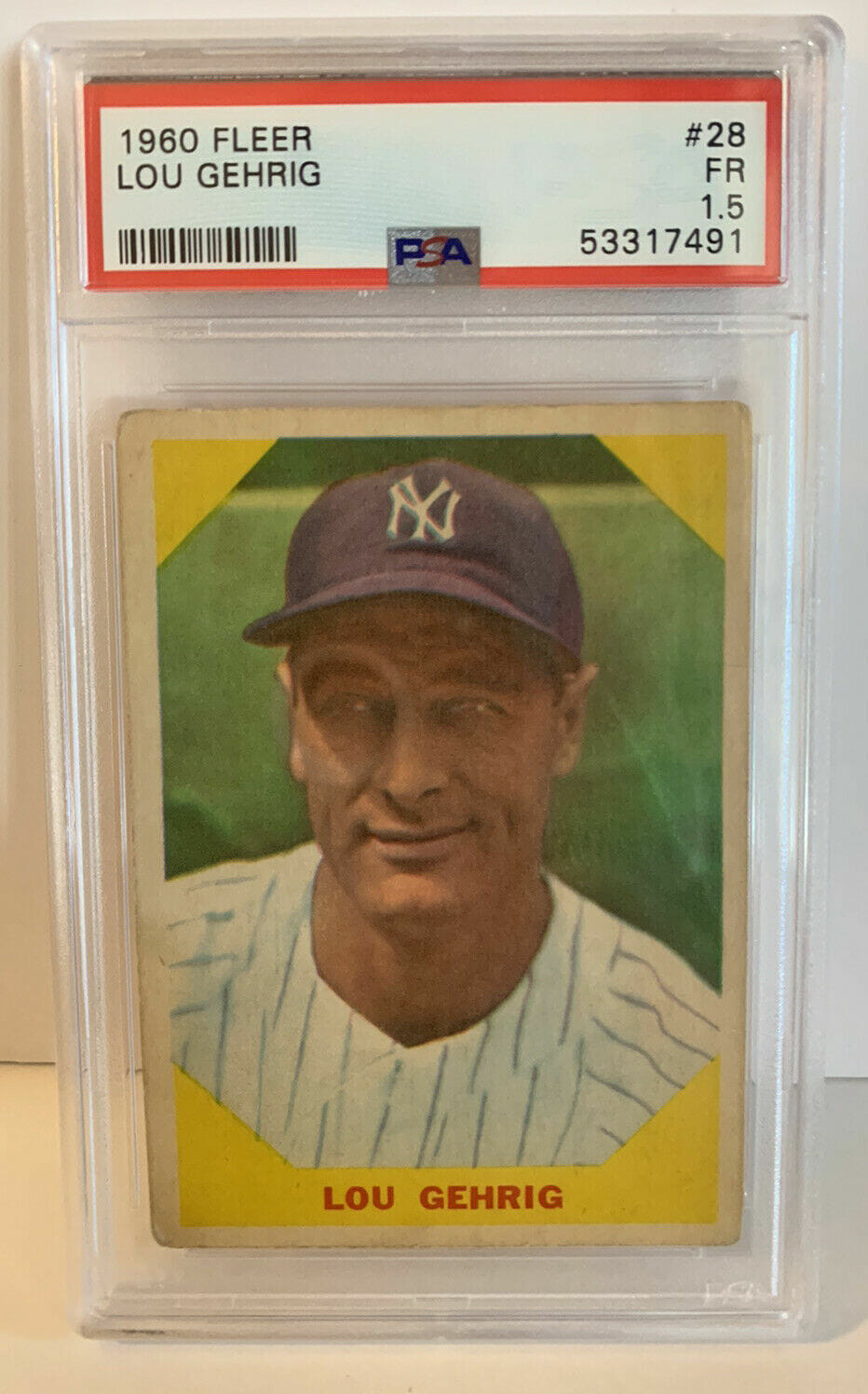 1960 Fleer #28 Lou Gehrig New York Yankees HOF PSA FR 1.5 Opens in a ...