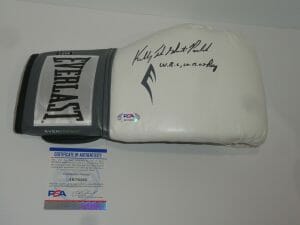 KELLY THE GHOST PAVLIK SIGNED FULL-SIZE WHITE BOXING GLOVE LEGEND PROOF PSA COA
 COLLECTIBLE MEMORABILIA