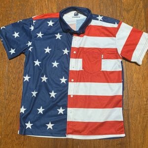 Greater Half Men S American Flag Button Front S/S Shirt