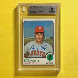 1973 TOPPS JIMMY STEWART #351 AUTHENTIC AUTO BECKETT CERTIFIED ASTROS