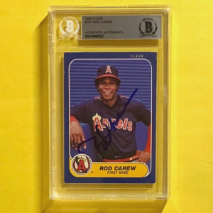 1986 FLEER ROD CAREW #151 AUTHENTIC AUTO BECKETT CERTIFIED ANGELS