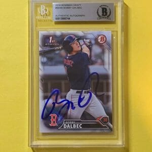 2016 BOWMAN DRAFT BOBBY DALBEC #BD99 AUTHENTIC AUTO BECKETT CERTIFIED RED SOX