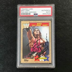 2017 TOPPS WWE LEGEND #71 BRET “HIT MAN” HART SIGNED CARD PSA SLABBED AUTO
 COLLECTIBLE MEMORABILIA