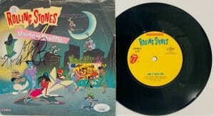 CHARLIE WATTS SIGNED AUTOGRAPH ROLLING STONES UK 45 RECORD “HARLEM SHUFFLE” JSA
 COLLECTIBLE MEMORABILIA