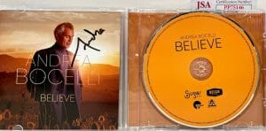 ANDREA BOCELLE SIGNED AUTOGRAPH CD “BELIEVE” JSA COA
 COLLECTIBLE MEMORABILIA