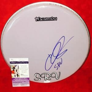 CHRIS LAYTON Signed Autograph 12" Drumhead Stevie Ray Vaughn JSA Double Trouble
