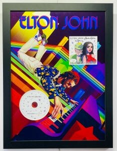 ELTON JOHN SIGNED CUSTOM FRAMED 17×22 “COLD HEART” CD COVER JSA COA
 COLLECTIBLE MEMORABILIA