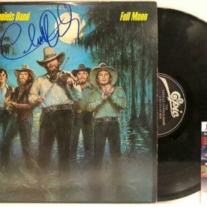 CHARLIE DANIELS Signed Autograph LP Cover "Full Moon" Vinyl Record JSA
