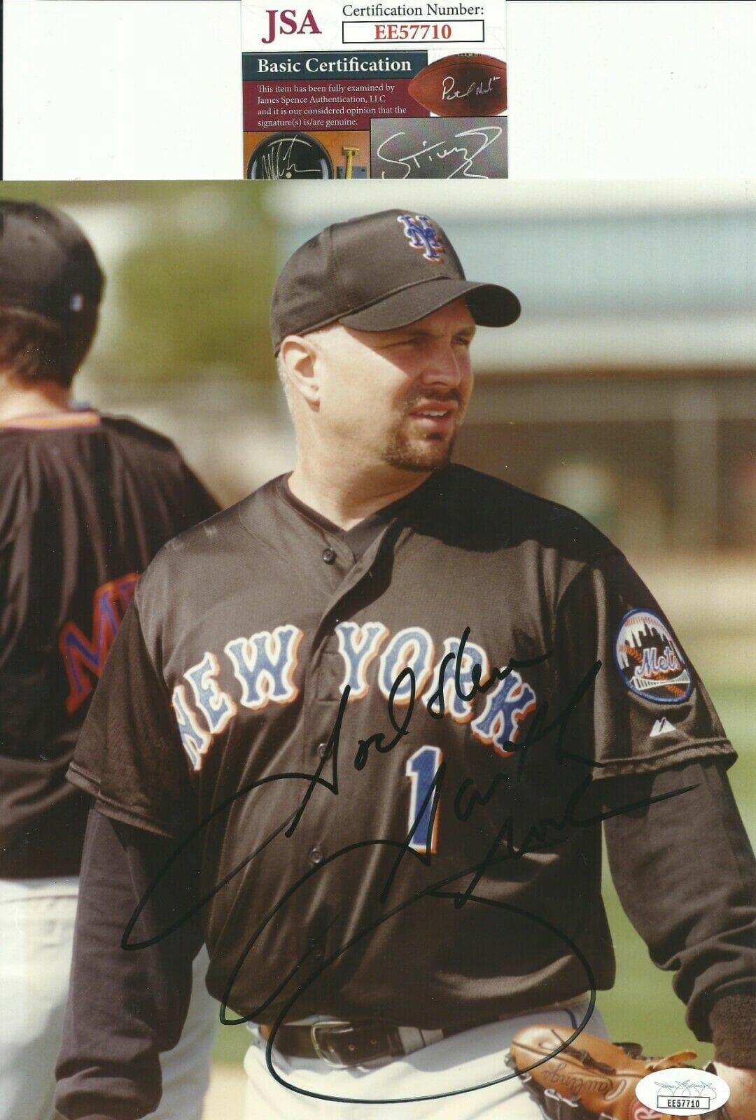 GARTH BROOKS Signed Autograph 8x10 photo JSA COA NY Mets Uniform CMA ...