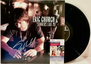 ERIC CHURCH SIGNED AUTOGRAPH LP COVER “SINNERS LIKE ME” VINYL JSA 1 OF 50
 COLLECTIBLE MEMORABILIA