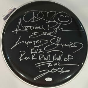 ARTIMUS PYLE Signed Autograph Black Drumhead LYNYRD SKYNYRD Drummer JSA
