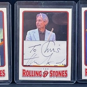K RICHARDS M JAGGER C WATTS Authentic Handwriting Auto Card Rolling Stones JSA