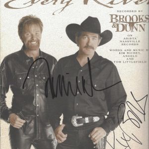 BROOKS & DUNN Signed Autograph Sheet Music "Every River" Country JSA
