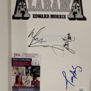ALABAMA Signed by all 4 Autograph 1985 Alabama Book and Index Card JSA COA