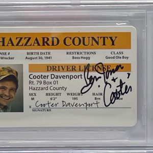 BEN JONES Signed Slabbed Graded 10 Drivers License Dukes of Hazzard Beckett
