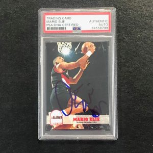 1993-94 NBA Hoops #178 Mario Elie Signed Card AUTO PSA Slabbed Trail Blazers