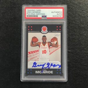 2008 Topps McDonald's All American #GM Greg Monroe Signed Card AUTO PSA Slabbed
