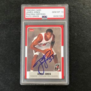 2007-08 Fleer Basketball #118 James Jones Signed Card AUTO 10 PSA Slabbed Trail
