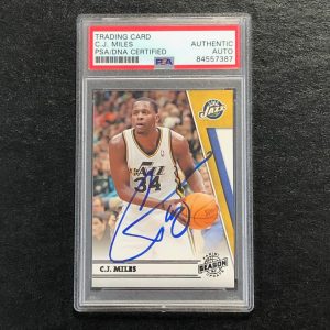 2010-11 Panini Season Update #157 C.J. Miles Signed Card PSA Slabbed Jazz