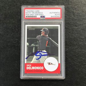 2012 Topps Heritage Minor League #55 Nicky Delmonico Signed Card PSA Slabbed Aut