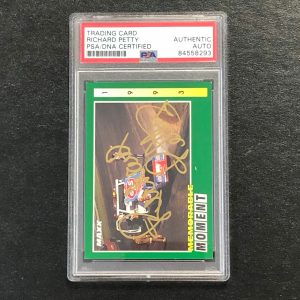 1993 MAXX Memorable Moment #245 Richard Petty Signed Card AUTO PSA Slabbed Nasca