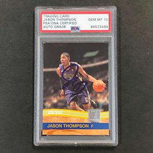 2010-11 Panini Donruss #224 Jason Thompson Signed Card AUTO 10 PSA Slabbed Kings