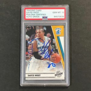 2010-11 Panini Season Update #118 David West Signed AUTO 10 PSA Slabbed Hornets