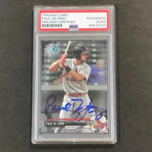 2017 BOWMAN CHROME #BCP26 PAUL DE JONG Signed Card PSA Slabbed Auto Cardinals