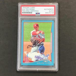 2014 Topps #46 Kolten Wong Signed Card PSA Slabbed Auto RC Cardinals