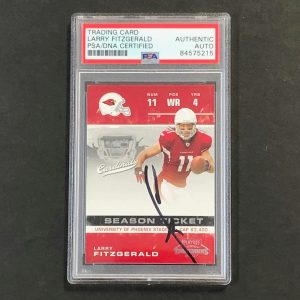 2007 Playoff Contenders #2 Larry Fitzgerald Signed Card PSA Auto Slabbed Cardina